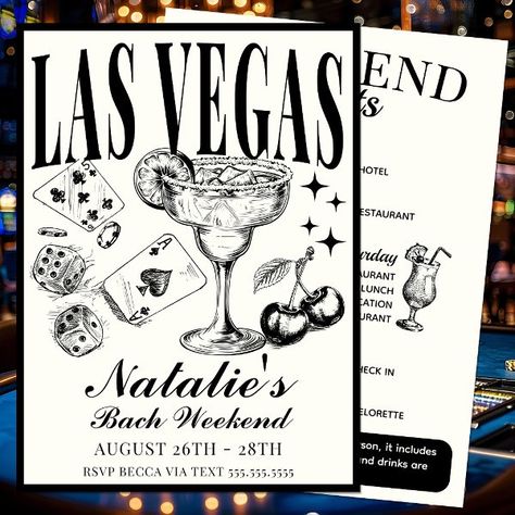 Las Vegas Bachelorette Party Customized Itinerary Invitation Viva Las Vegas Party Theme, Vegas Bachelorette Party Ideas, Vegas Bachelorette Party Themes, Vegas Bachelorette Party Favors, Las Vegas Party Theme, Bachelorette Card, Bachelorette Vegas, Vegas Theme Party, Vegas Girls Trip