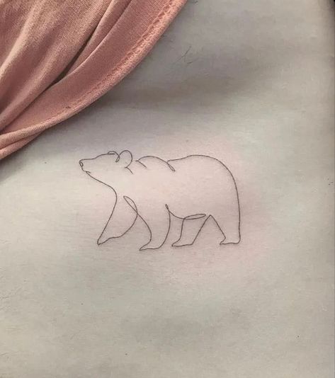 Geometric Polar Bear Tattoo, Small Bear Tattoos For Women, Bear Outline Tattoo, Simple Bear Tattoo, Minimalist Bear Tattoo, Bear Tattoo Ideas For Women, Bear Tattoos Feminine, Brother Bear Tattoo, Baby Bear Tattoo