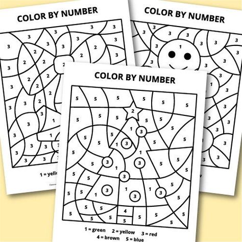 Printable Christmas color by number pages. These worksheets are a great way to keep kids entertained during the holidays! Color by number is a fun activity, that is more challenging than regular coloring. It also helps improve number skills and color recognition and practice fine motor skills. This pack includes 3 different pages to color, featuring a Christmas tree, a Christmas bell and a gingerbread man. Just download the PDF file, and print it at home or at your local print shop. Enjoy! Christmas Coloring Pages Color By Number, Color By Number Gingerbread House, Holiday Color By Number Free Printables, Christmas Colour By Numbers For Kids, Christmas Color By Sight Word, Fairy Glow Jars, Christmas Ornament Coloring Page, Christmas Color By Number, Holiday Tree Decorations