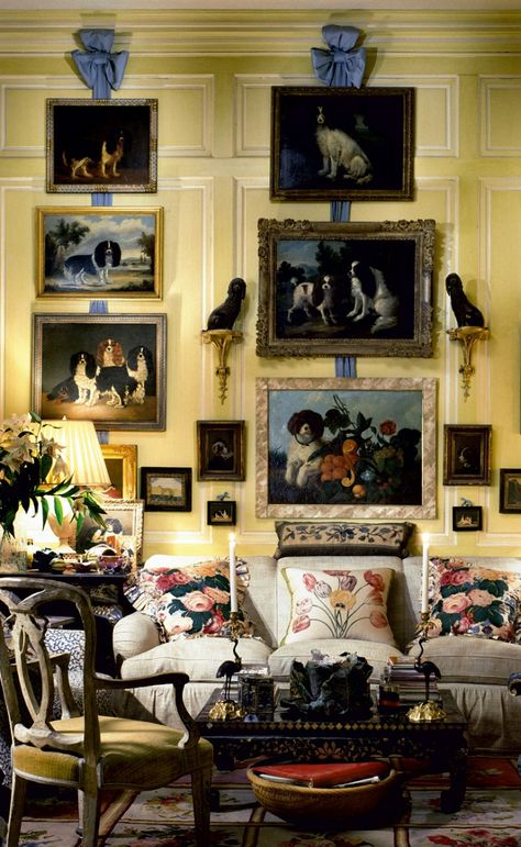 Mario Buatta Living Rooms, Mario Buatta Interiors, Regal Outfits, Patricia Altschul, Elegant Poses, Sister Parish, Royal Pet Portrait, Mario Buatta, Chateaux Interiors