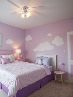 Toddler Purple Room, Purple Theme Room Bedroom, Pink And Purple Bedroom Walls, Pink Purple Girls Bedroom, Pink And Purple Kids Bedroom, Lilac Bedroom Ideas Kids, Pink And Purple Kids Room, Pink And Purple Girls Bedroom, Purple Girls Bedroom Ideas