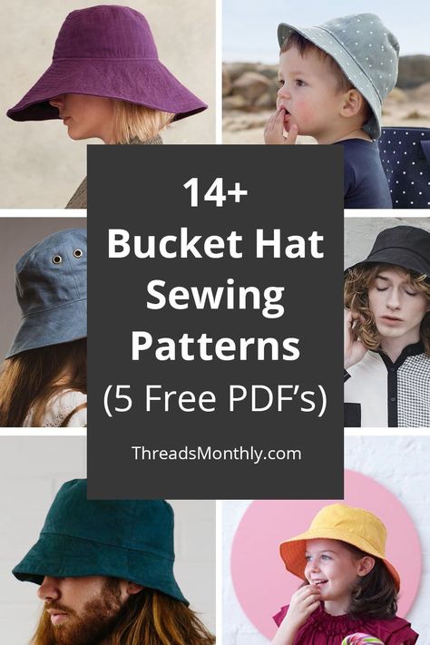 Here are the best bucket hat sewing patterns I've found. They're paper or printable PDF templates that you use to cut fabric. 5 are free! I featured multiple sizes for men, women, and children, and designs that are reversible and have ties. Make your own DIY hat this summer. This is a fun sewing project idea for beginners and beyond. Make them for yourself or as diy gifts. Reversible Bucket Hat Free Pattern, Fabric Hat Patterns Free, Free Hat Sewing Pattern, Sunhat Pattern Free Sewing, Diy Bucket Hat Free Pattern, Hat Patterns To Sew Women, Free Bucket Hat Sewing Pattern, Hat Patterns To Sew Free, Bucket Hat Template