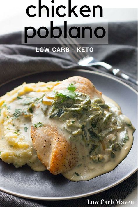 Poblano Recipes, Chicken Poblano, Poblano Peppers Recipes, Pan Seared Chicken Breast, Keto Appetizers, Seared Chicken Breast, Seared Chicken, Pan Seared Chicken, Poblano Peppers