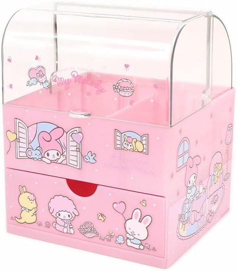 My Melody And Friends, My Melody Makeup, Pink My Melody, Sanrio Makeup, Cute Storage Boxes, Accessories Kawaii, Walpaper Hello Kitty, Make Up Organiser, Beauty Packaging