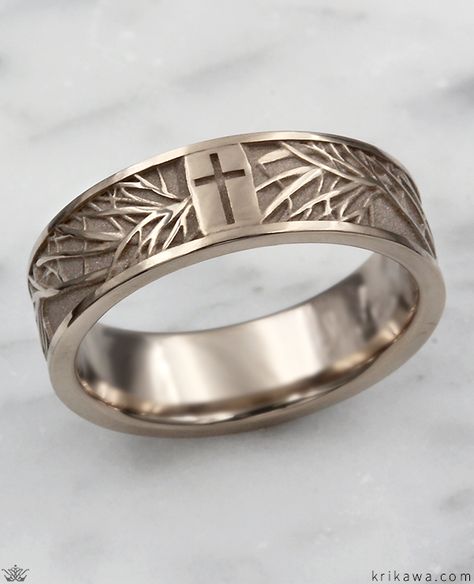 Mens Wedding Bands With Cross, Custom Wedding Rings Men, Promise Rings Men, Christian Wedding Ring, Husband Rings, Christian Wedding Rings, Tree Of Life Wedding, Engament Rings, Gorgeous Wedding Bands