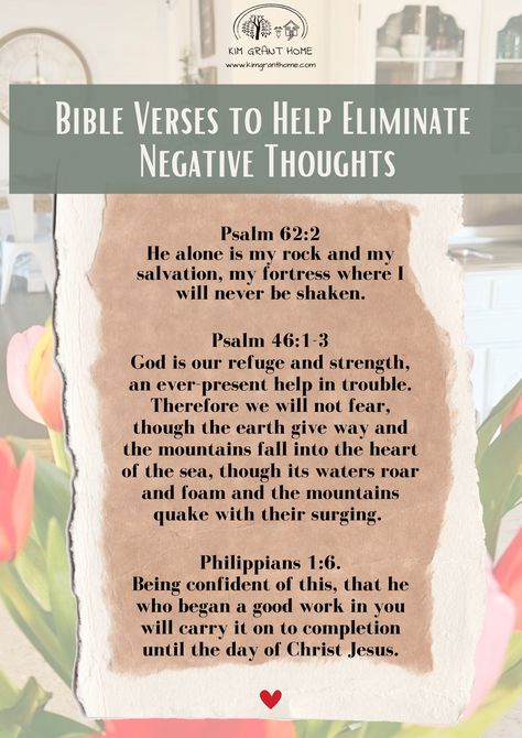 Bible Verses to Help Eliminate Negative Thoughts Bible Verses For Negative Thoughts, How To Get Rid Of Negative Thoughts, Verses To Memorize, Negative People Quotes, Revelation Bible Study, God Is Our Refuge, Inspire Bible, Revelation Bible, Mom Encouragement