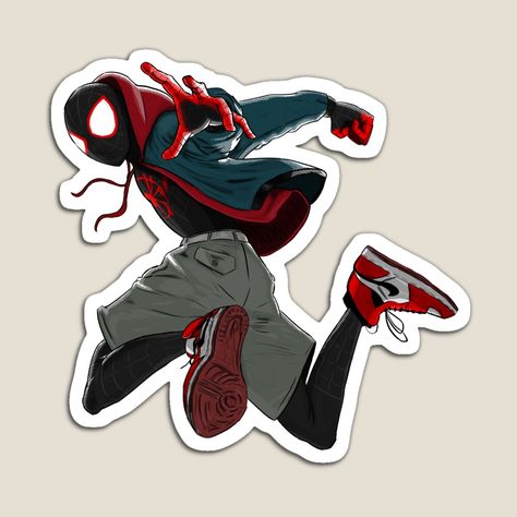 Promote | Redbubble Spiderman Stickers Free Printable, Spiderman Stickers Aesthetic, Spiderman Stickers, Cartoon Network Characters, Macbook Stickers, Miles Morales, Spiderman Art, Diy Book, Spider Verse