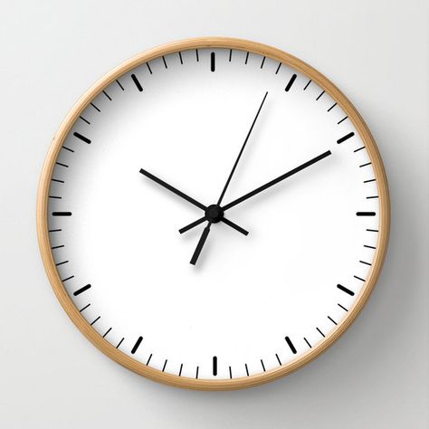 Wall clock with simple lines that signs the hours. Clock essential and minimalist. Wall clock available with natural wood frame, white or black. Possibility to choose black or white hands to match the frame clock and the art print design choice. The outer diameter is 10 inches, Window Seat Curtains, Home Decor Nordic Style, Mustard Yellow Walls, Wall Clock Classic, White Clock, White Wall Clocks, Minimal Living Room, Simple Home Decor, White Clocks