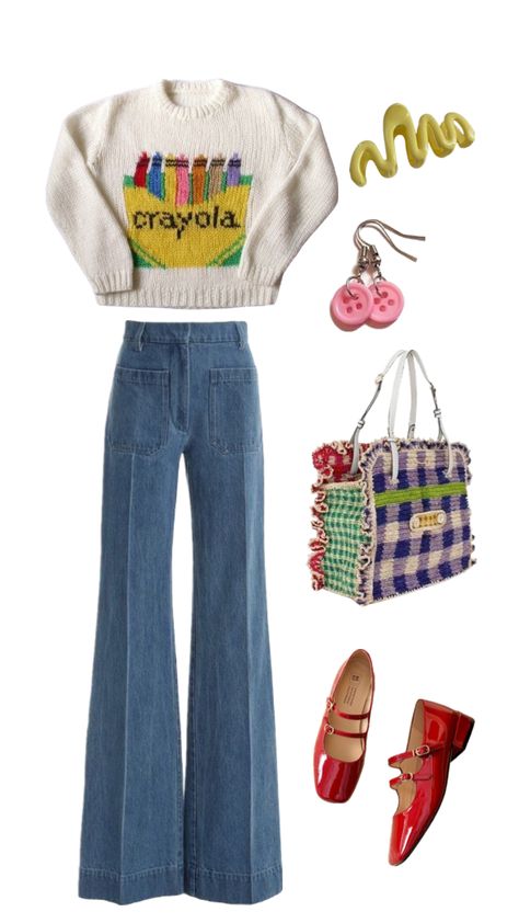 Quirky Preppy Style, Fun And Colorful Outfit, Teacher Outfits Quirky, Maximalist Outfits Midsize, Quirky Style Women, Non Trendy Outfits, Teacher Friendly Outfits, Fun Quirky Outfits, Boho Eclectic Outfit