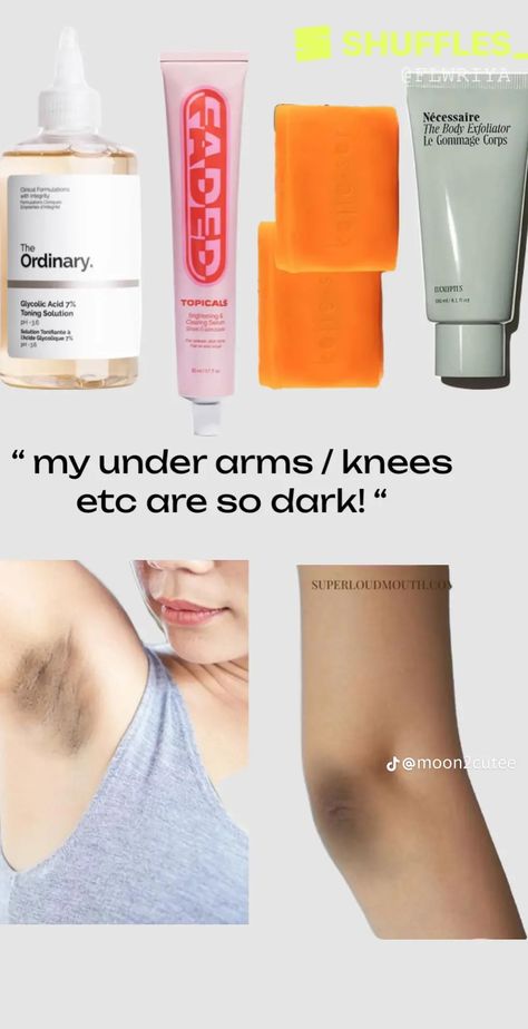 Underarm Hyperpigmentation, Rid Of Dark Underarms, Pretty L, Haut Routine, Skin Care Basics, Skin Advice, Skin Care Routine Order, Serious Skin Care, Dark Underarms