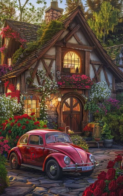 Prompt 👉red vw bug parked outside the house, by arthur pan, pexels winner, fantasy realism, thomas kinkade. cute cozy stone house in flowers, 8k high detail, red roses, elf house, white and blood color scheme, gorgeous 8 k, nature takes over, kerem beyit, swedish house, gorgeous wallpaper 👉 if Like, please Follow and Share AI Graphics Studio 👇Contact on WhatsAPP: http://tiny.cc/aigraphicsstudio #aigraphicsstudio #AI #DigitalMarketing #digitalartist #digitalart #digital #creativephotography ... Thomas Kinkade Cottage, Fantasy Realism, Kerem Beyit, Thomas Kinkade Art, Thomas Kinkade Paintings, Kinkade Paintings, Gorgeous Wallpaper, Fantasy Cottage, Art Thomas