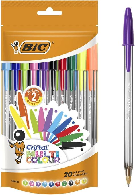 Idee Username, Bic Pens, Crystal Pen, Colorful Cocktails, Fluorescent Colors, Pens And Pencils, Macrame Decor, Pointed Pen, Stationery Pens