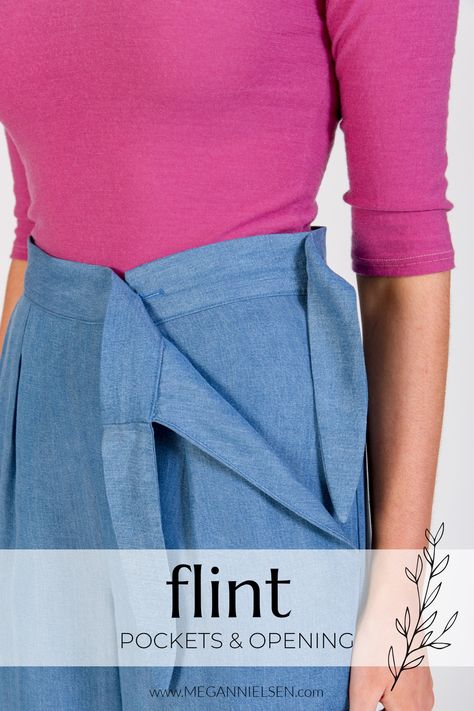 Flint Sewalong: How to sew pockets with a concealed side opening Pants Tutorial, Sewing Pockets, Pants Sewing Pattern, Paper Sewing Patterns, Wide Leg Cropped Pants, Pair Of Pants, Sewing Techniques, Sewing Clothes, Patterned Shorts