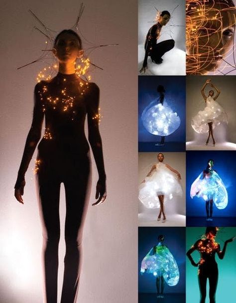 Skin for people with a high EQ – fashion of the future 3d Dress, Light Clothes, Led Costume, Smart Textiles, Led Clothing, E Textiles, Hussein Chalayan, Led Fashion, Kleidung Diy