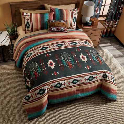 El Paso Comforter Set | Montgomery Ward Western Comforters, Western Bed, Southwestern Bedroom, Western Comforter Sets, Bedroom Turquoise, Full Comforter Sets, Queen Size Comforter Sets, Dreamcatcher Design, Western Bedding