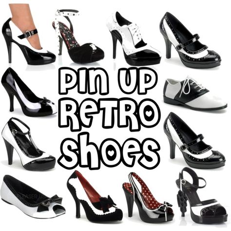 black-white-pin-up-shoes-sale Maids Outfit, Cabelo Pin Up, Rockabilly Shoes, Mode Rockabilly, Pin Up Shoes, Rockabilly Looks, Rockabilly Wedding, Estilo Pin Up, Pinup Style