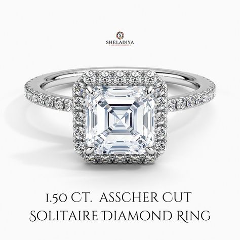 Asscher Cut Solitaire, Split Shank Engagement Rings, Solitaire Diamond Ring, Asscher Cut Diamond, Asscher Cut, Solitaire Diamond, Split Shank, Diamond Solitaire Rings, Diamond Solitaire