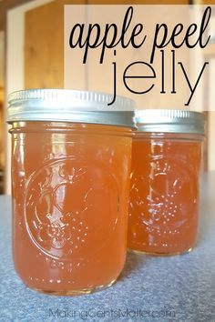 Done with your applesauce? Don't throw out those scraps! Instead, make a batch of delicious apple jelly! Apple Jelly | Apple Peel Jelly | Homemade Apple Jelly | Apple Jelly With Pectin | Home Canning | Home Preserving #homecanning #jelly #preservingfood #foodpreservation #homemadeapplejelly Apple Peel Jelly, Jelly Homemade, Canning Apples, Canning Jam Recipes, Ball Canning, Syrup Recipes, Canning Fruit, Butter Sandwich, Home Canning Recipes