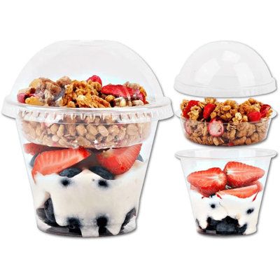 Fruit Parfait Cups, Yogurt Packaging, Granola Parfait, Parfait Cups, Fruit Parfait, Yogurt Parfait, Fruit Cups, Yogurt Cups, Dessert Cups