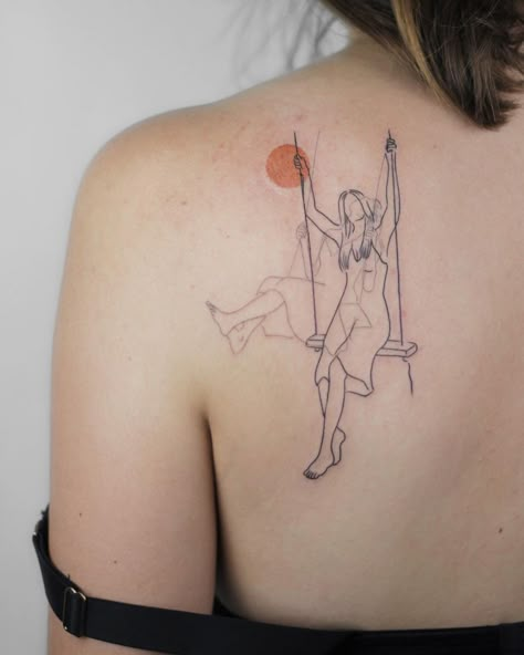 Swing Set Tattoo, Swing Tattoo, Tattoos 2024, Berlin Tattoo, Couple Tattoos Unique, Outline Tattoo, Tattoos Unique, Virgo Tattoo, Lovely Images