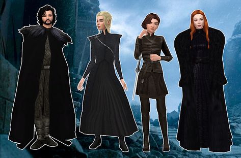 Sansa Stark Dress, Skyrim Clothes, Court Outfit, Winter Cloak, Sims Medieval, Royal Clothes, Long Fur Coat, Viking Shirt, Fur Dress