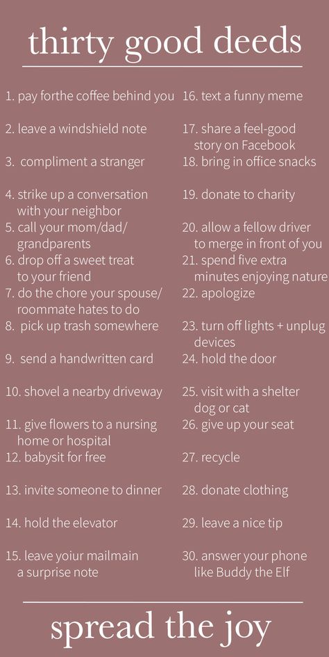 thirty good deeds - sharing joy this holiday season through random acts of kindness // Leslie Musser on one brass fox 40 Acts Of Kindness, 30 Acts Of Kindness, Random Kindness Quotes, Selfless Acts Of Kindness, Giving Ideas Acts Of Kindness, Kindness Photography Acts Of, Acts Of Gratitude, Daily Acts Of Kindness, Holiday Acts Of Kindness