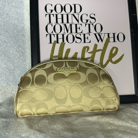 Beige/Gold Tone Coach Small Bag. Use For Organization Or Makeup. Excellent Used Condition Bags Coach, Cream And Gold, Small Bag, Coach Bags, Cosmetic Bag, Gold Tones, Bag Lady, Cream, Makeup