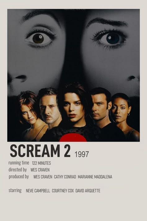 Scream 6 Minimalist Poster, Scream 2 Movie Aesthetic, Scream Minimalist Poster, Scream 2 Ghostface, Scream Polaroid Poster, Scream 2 Poster, Scream 3 Poster, Movie Posters Scream, Scream 2 Movie