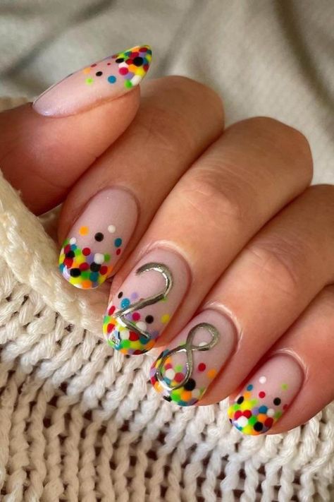 21st Birthday Nails, Birthday Nail Art, Birthday Nail Designs, Birthday Nail, Confetti Nails, Nail Art For Beginners, Butterfly Nail Art, Nail Art Designs Summer, Best Nail Art Designs