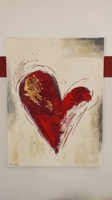 Canvas For Beginners, Soyut Sanat Tabloları, Heart Painting, Acrylic Painting For Beginners, Galaxy Painting, Beginner Painting, Heart Art, Art Abstrait, Painting Projects