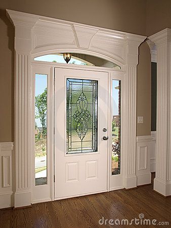 A grand entry. Take note of the trim work--a little effort makes so much difference Door Moldings, Historic Doors, Residence Architecture, Custom Entry Doors, Trim Ideas, Luxury Door, Front Door Entrance, Door Molding, House Front Door