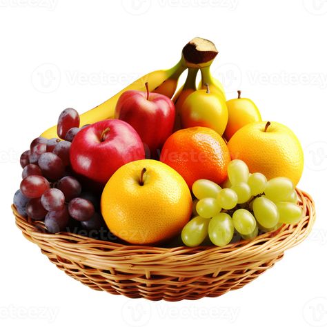 Fresh Fruit Design, Fruit Basket Photography, Fruits In A Basket, Fruit In Basket, Basket With Fruits, Basket Of Fruits, Fruits Photography, Green Color Background, Side Basket