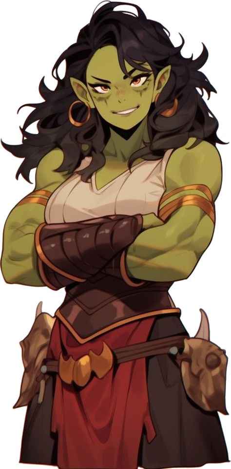 Female Half Orc, Dnd Orc, Ranger Dnd, Female Orc, Goblin Art, Monster Girl Encyclopedia, Dungeons And Dragons Characters, Martial Artists, Dnd Art