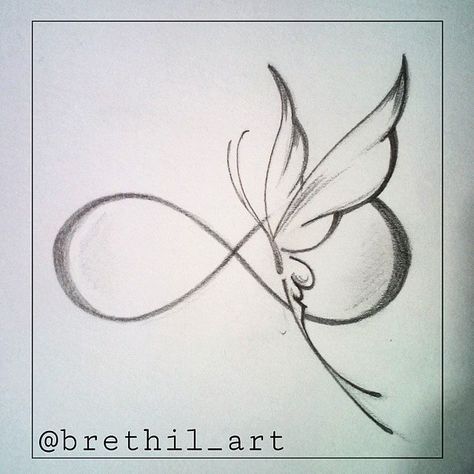 Love this butterfly                                                                                                                                                                                 Mais Infinity Sketch, Herz Tattoo, Cat Tattoos, Geniale Tattoos, Infinity Tattoos, Butterfly Tattoos, Symbol Tattoos, Tattoos For Daughters, Sister Tattoos