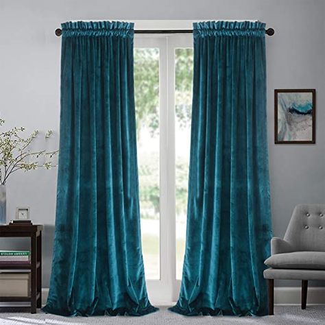 Drapes For Bedroom, Window Curtains Bedroom, Curtain For Living Room, Velvet Drapes, Grommet Panels, Soft Luxury, Blue Curtains, Insulated Curtains, Drapery Panels