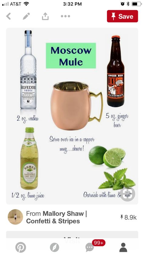 Moscow Mule Drink, Belvedere Vodka, Moscow Mule Recipe, Mule Recipe, Boozy Drinks, Drinks Design, Chur, Snacks Für Party, Alcohol Drink Recipes