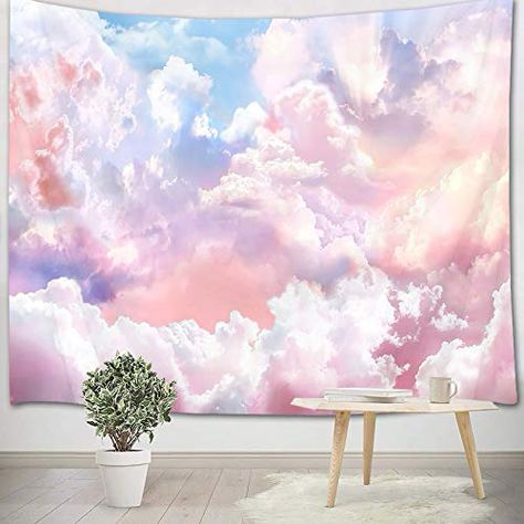 Cloud Tapestry, Abstract Clouds, Indie Decor, Abstract Cloud, Large Tapestries, Pink Cloud, Background Decoration, Pink Clouds, Natural Landscape