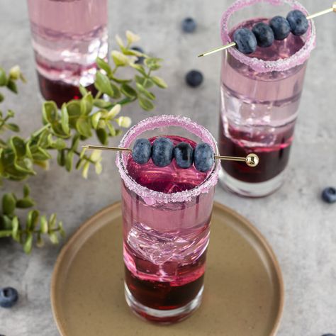 Blueberry Gin Cocktail | Entirely Elizabeth Blueberry Gin Cocktail, Blueberry Syrup Recipe, Blueberry Simple Syrup, Blueberry Gin, Greek Menu, Mango Lemonade, Kid Friendly Drinks, Fun Drinks Alcohol, Simple Syrup Recipes