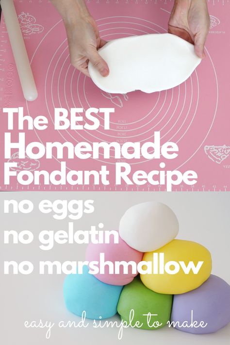 Home Made Fondant Recipe Simple, Fondant That Tastes Good, Fondant Recipes Easy Homemade, How To Make Homemade Fondant, Make Fondant Recipe, White Chocolate Fondant, Making Fondant Recipe, Small Batch Fondant Recipe, Poured Fondant Recipe