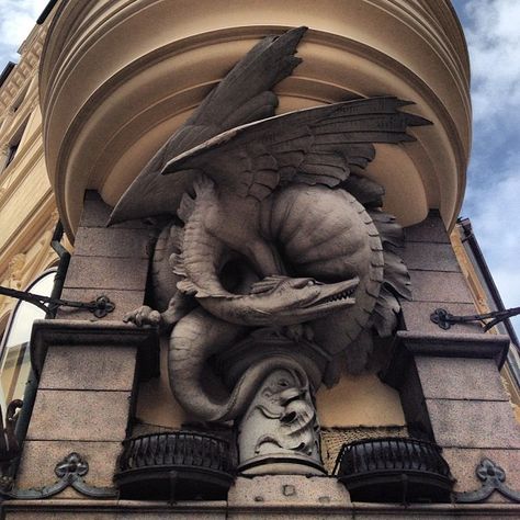 #dragon #architecture #copenhagen by voyagevixen2, via Flickr Dragon Architecture, Dragon Monster, Environment Inspiration, Gothic Gargoyles, Dragon Dreaming, Dragon's Lair, Fairy Dragon, Dragon Sculpture, Dragon Statue