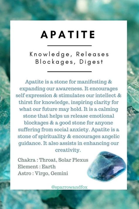 Apatite Crystal Meaning, Apatite Meaning, Thirst For Knowledge, Healing Rocks, Blue Apatite Crystal, Apatite Crystal, Chakra Throat, Virgo Gemini, Angel Guidance