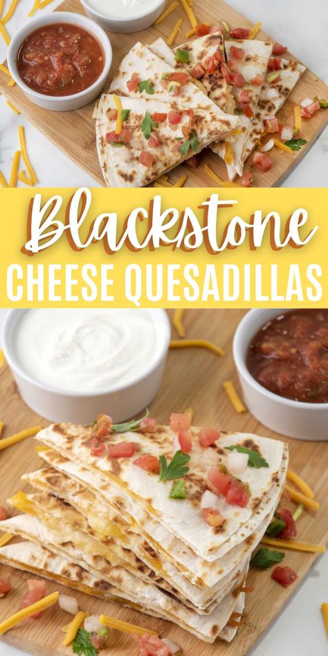 Blackstone Cheese Quesadillas - grillonadime.com Cheese Quesadilla Recipe, Cheese Quesadillas, Chicken Quesadilla Recipe, Quesadilla Recipe, Griddle Recipes, Easy Grilling, Cheese Quesadilla, Quesadilla Recipes, Chicken Quesadillas