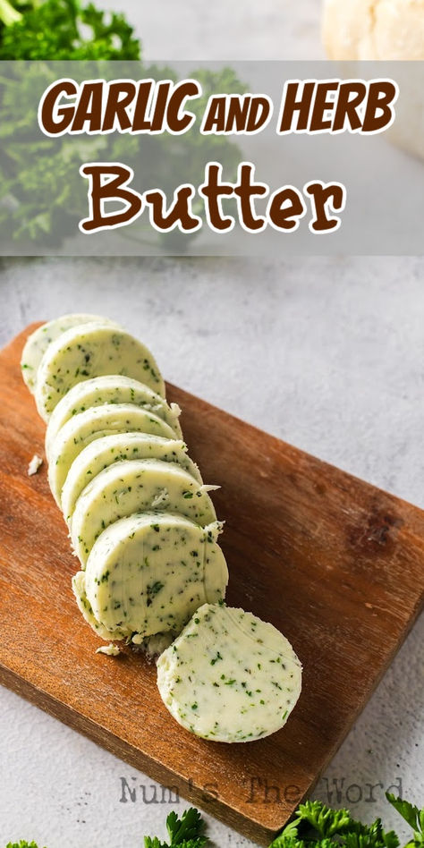 Oh my goodness, this delicious Herb Butter spread is a must-have in your kitchen! It’s easy, quick and perfect for everything! #numstheword #herbbutter #garlicandherbbutter #garlicherbbutter #herbbutterrecipe #butterwithherbsrecipe #garlicbutterandherb #herbedbutterrecipe #herbcompoundbutter Garlic And Herb Butter, Herb Butter Recipe, Buttered Vegetables, Garlic Herb Butter, Compound Butter, Butter Spread, Herb Butter, Garlic Herb, Tasty Recipes