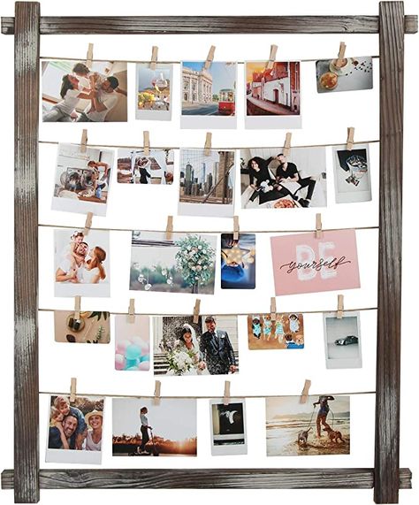 Picture Collage Board, Photo Display Wall, Clip Picture Frame, Photo Wall Display, Collage Board, Display Wall, Rustic Wood Frame, Collage Picture Frames, Multi Photo