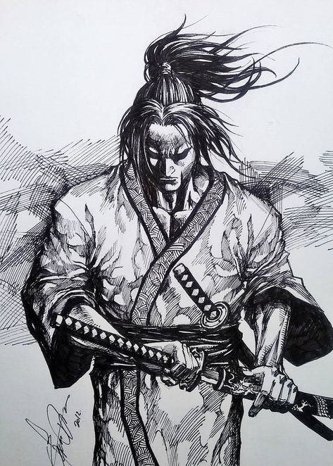 Samurai Drawing, Samurai Warrior Tattoo, Guerriero Samurai, Ronin Samurai, Samurai Tattoo Design, Arte Ninja, Samurai Wallpaper, Tato Lengan, Samurai Artwork