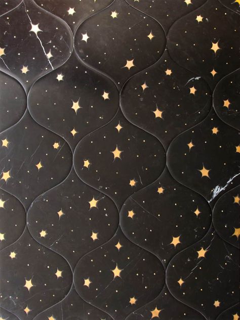 Ptolemy's Celestial® Field | New Ravenna : New Ravenna Celestial Tile, Starry Bathroom, Celestial Kitchen, Celestial Bathroom, Celestial Room, Line Stone, Fantasy Dream, Family Compound, New Ravenna