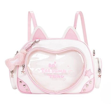 PRICES MAY VARY. Kawaii Ita Bag Style: The cute cat pattern and Y2K aesthetic add the perfect touch of kawaii style to your outfit. It is a great bag for everyone showing personality. Easily Display Your Pins: With its unique ita bag design, this japanese backpack allows you to easily display your favorite pins, making it a must-have for any pin collector. Versatile Use: Our cute cat ita bag pin display backpack is perfect for work or everyday use as a single shoulder crossbody or on your back a Aurora Moodboard, Cute Things To Buy On Amazon, Kawaii Things To Buy, Y2k Backpack, Backpack Y2k, Cute School Bag, Girlie Gifts, Japanese Backpack, Korean Bags