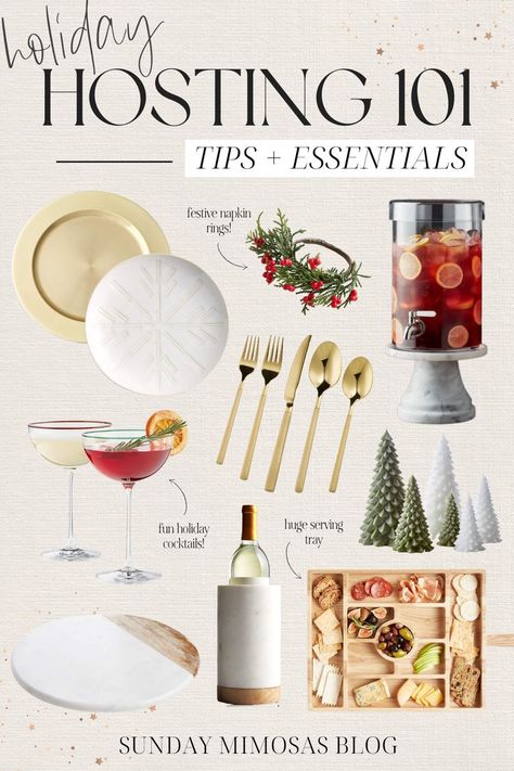 Planning to host a holiday party this year!? We're sharing our tried and true holiday hosting tips for a fun and stress-free gathering. From party planning hacks to serverware essentials and creative games to play with a group, we've got you covered. Get ready to impress your guests and enjoy your party without the pressure! Christmas Party Drink Station, Hosting Set Up, Party Hosting Essentials, Holiday Dinner Party Decor, Hosting Event Ideas, Christmas Party Hosting Ideas, Hosting Tips Of The Season, Hosting Ideas Entertaining, Hosting Ideas For Each Month