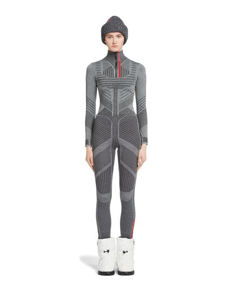 Tech Rec Nylon, F. 18, in post-consumer recycled polyester Piqué knit Slim-fit silhouette  Embroidered logo Prada Collection, Tennis Tops, Sport Top, Leggings Women, Fancy Pants, Leggings Design, Sports Top, Geometric Patterns, Women Collection