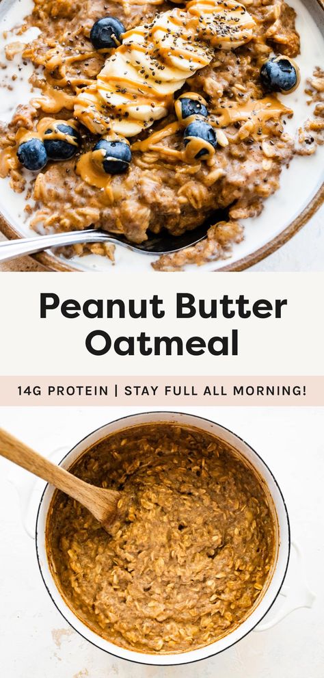 The BEST Peanut Butter Oatmeal - Eating Bird Food Volume Eating, The Best Oatmeal, Healthy Pregnancy Food, Oatmeal Peanut Butter, Eating Bird Food, Peanut Butter Roll, Meatless Recipes, Fitness Pal, Healthy Breakfast Recipes Easy